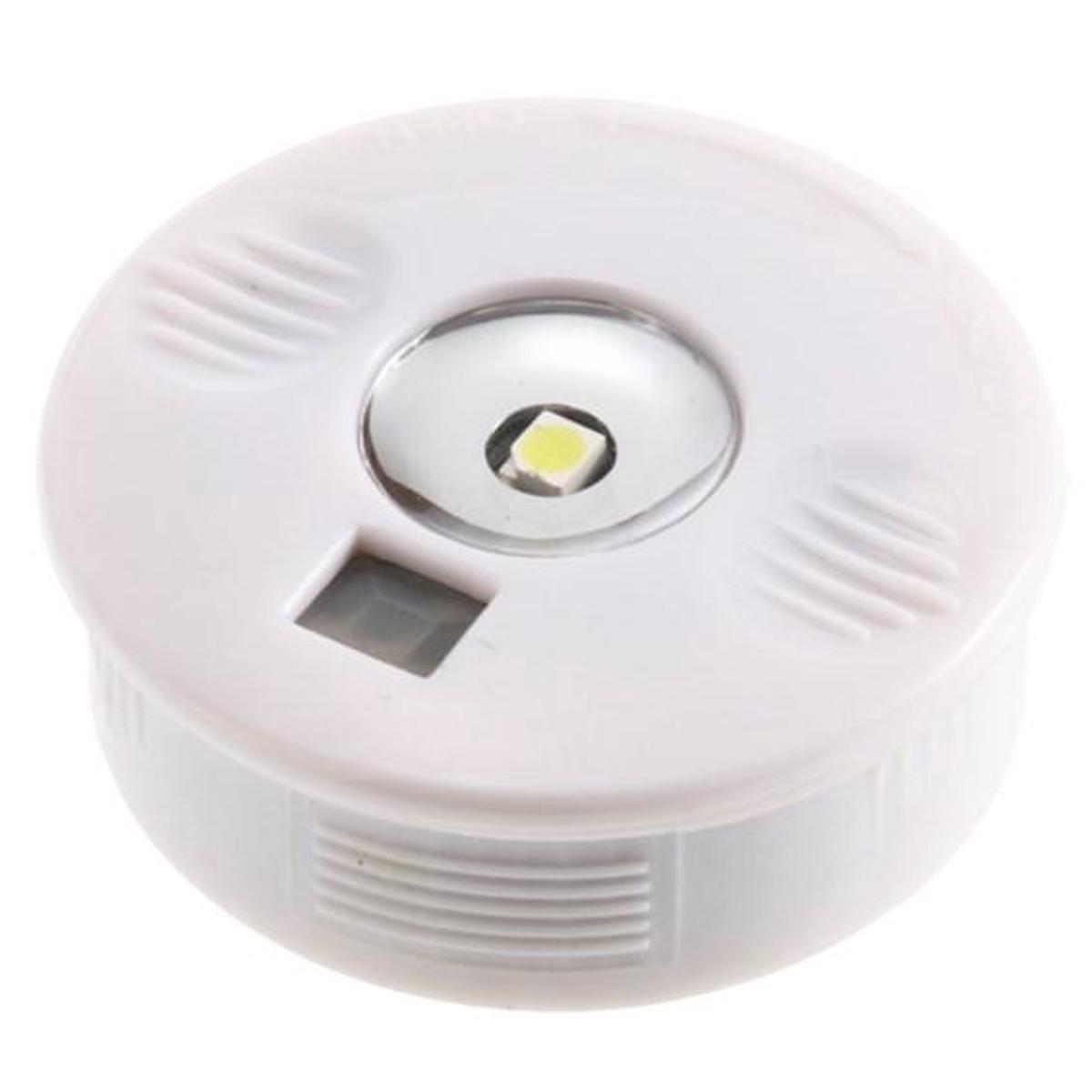 Wireless Motion Sensor LED Cabinet Puck Light - 1 19/50" Inches Diameter - Multiple Finishes - Sold Individually - White