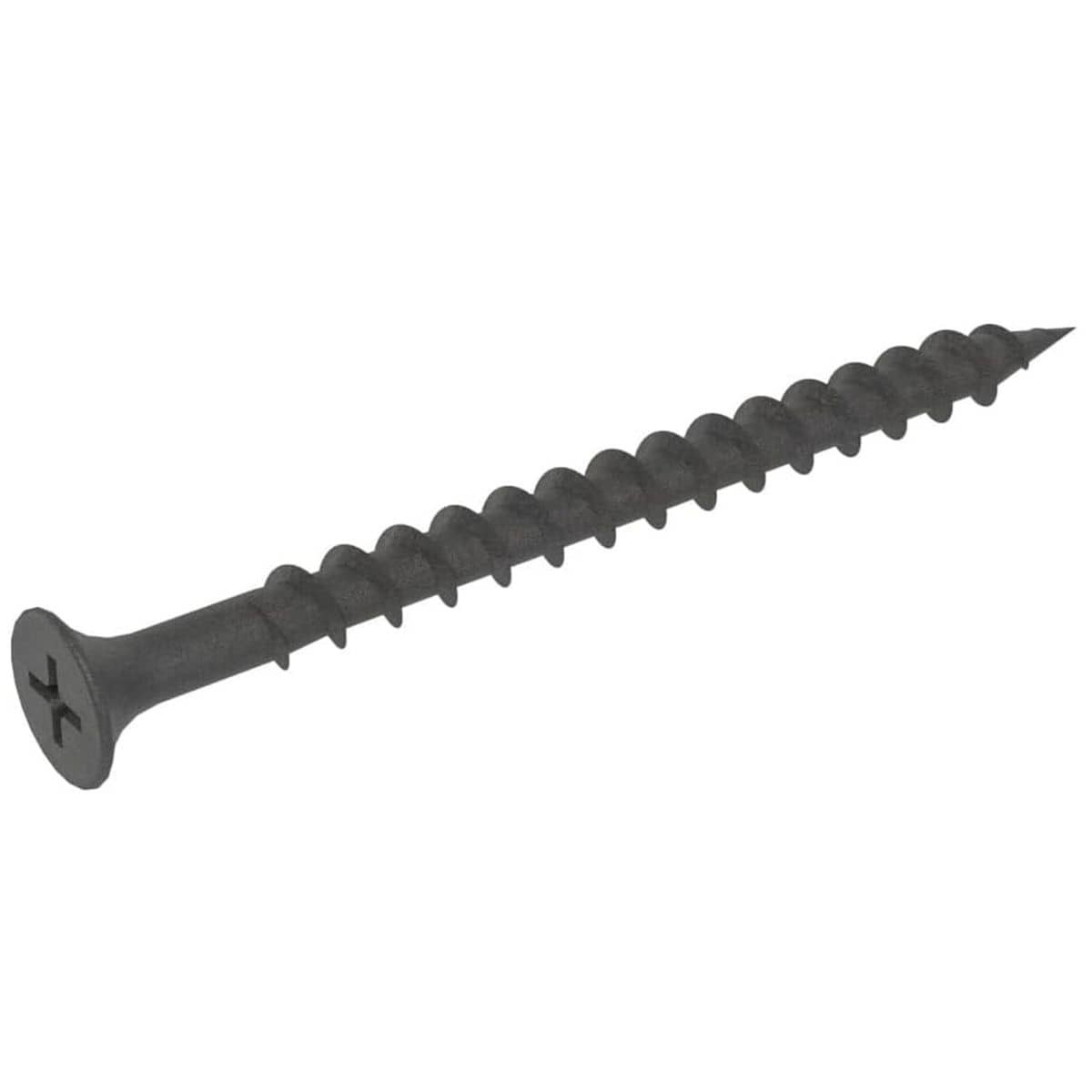 Zeus Drywall Screws #8 Z5DWSC212 2-1/2 Inch 5lb Coarse Thread Bugle Head Black Phosphate Coated Sharp Point Phillips Drive Wood Fasteners Sheetrock