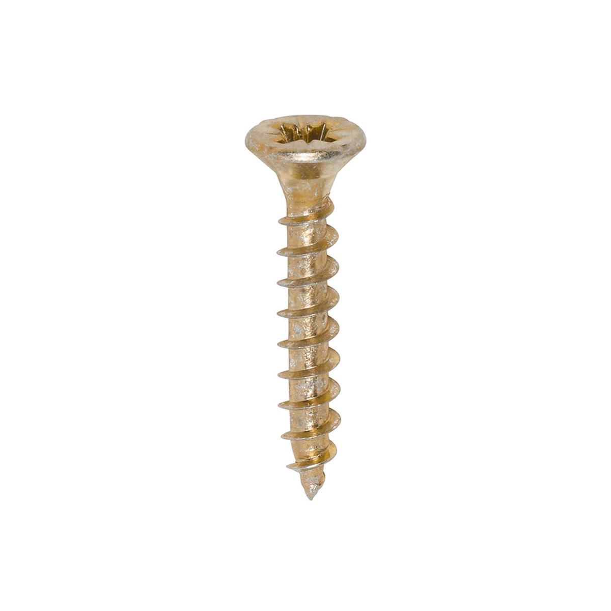 TIMCO Solo Chipboard & Woodscrews - PZ - Double Countersunk - Yellow - 4.0 x 25 - 200 Pieces Box