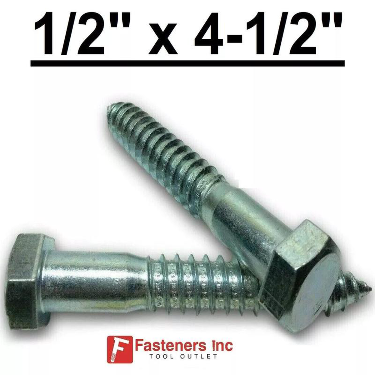 (Choose Qty) 128221 x 4-128221 Zinc Plated Hex Head Lag Bolt Screws A307