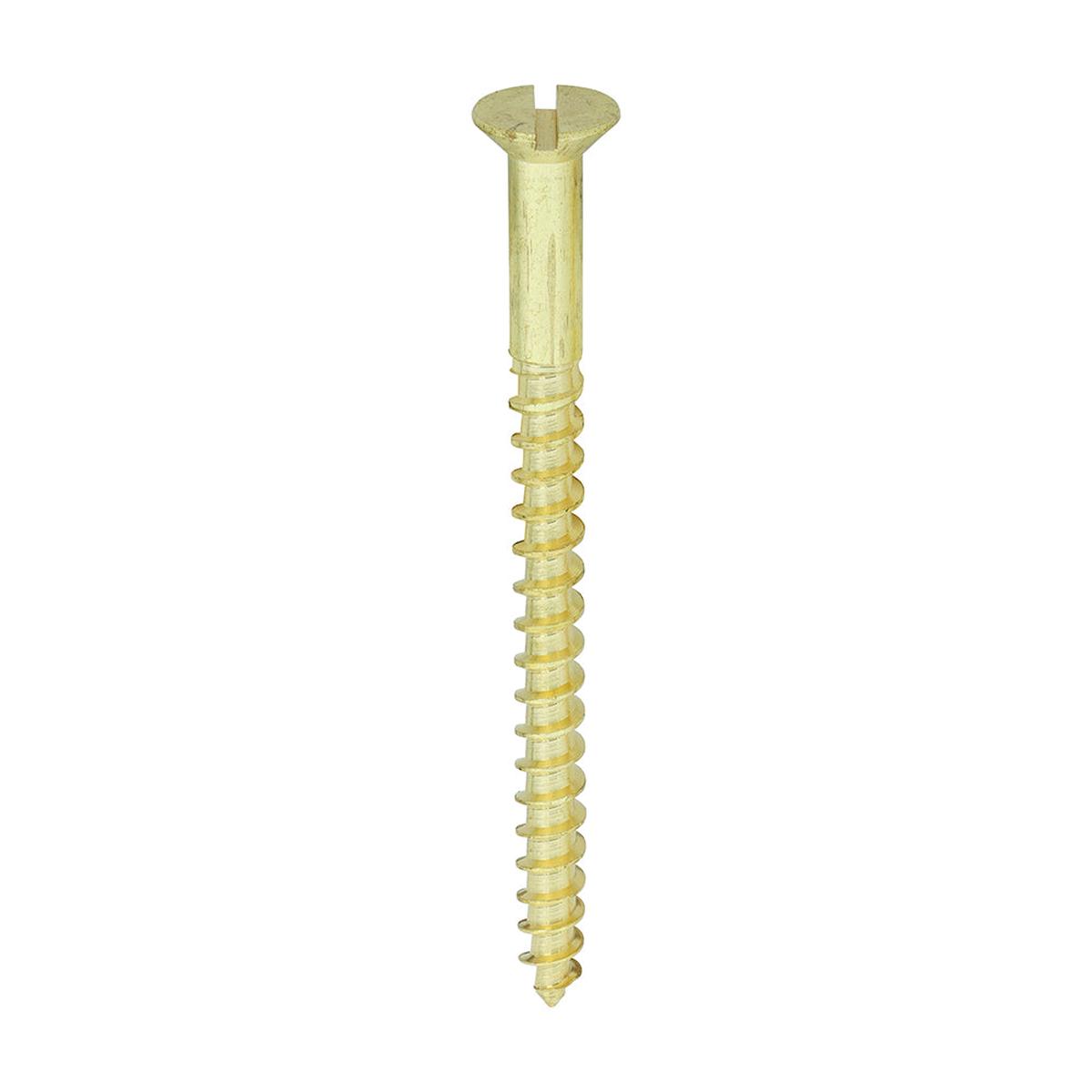 TIMCO Solid Brass Timber Screws - SLOT - Countersunk - 10 x 2 1/2 - 100 Pieces Box