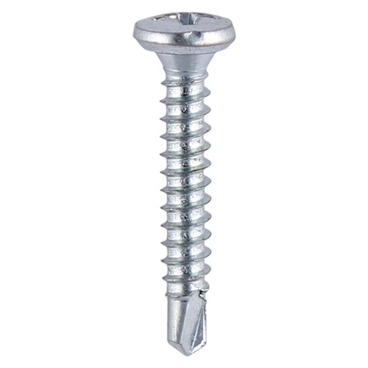 TIMCO Window Fabrication Screws - Friction Stay - Shallow Pan Countersunk - PH - Self-Tapping - Self-Drilling Point - Zinc - 3.9 x 25 - 1000 Pieces Box
