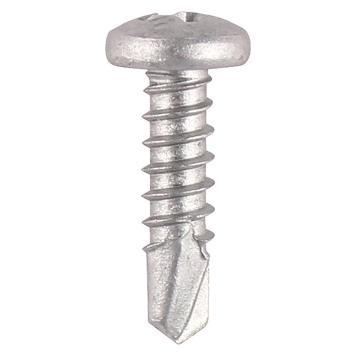 TIMCO Window Fabrication Screws - Pan - PH - Self-Tapping - Self-Drilling Point - Martensitic Stainless Steel & Silver Organic - 4.2 x 25 - 1000 Pieces Box