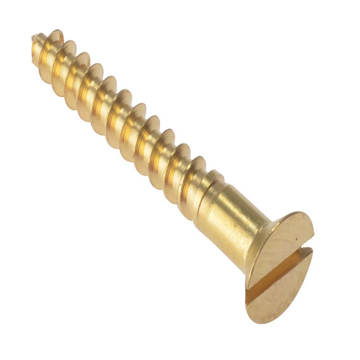 Wood Screw Slotted CSK Solid Brass 114in x 8 Box 200
