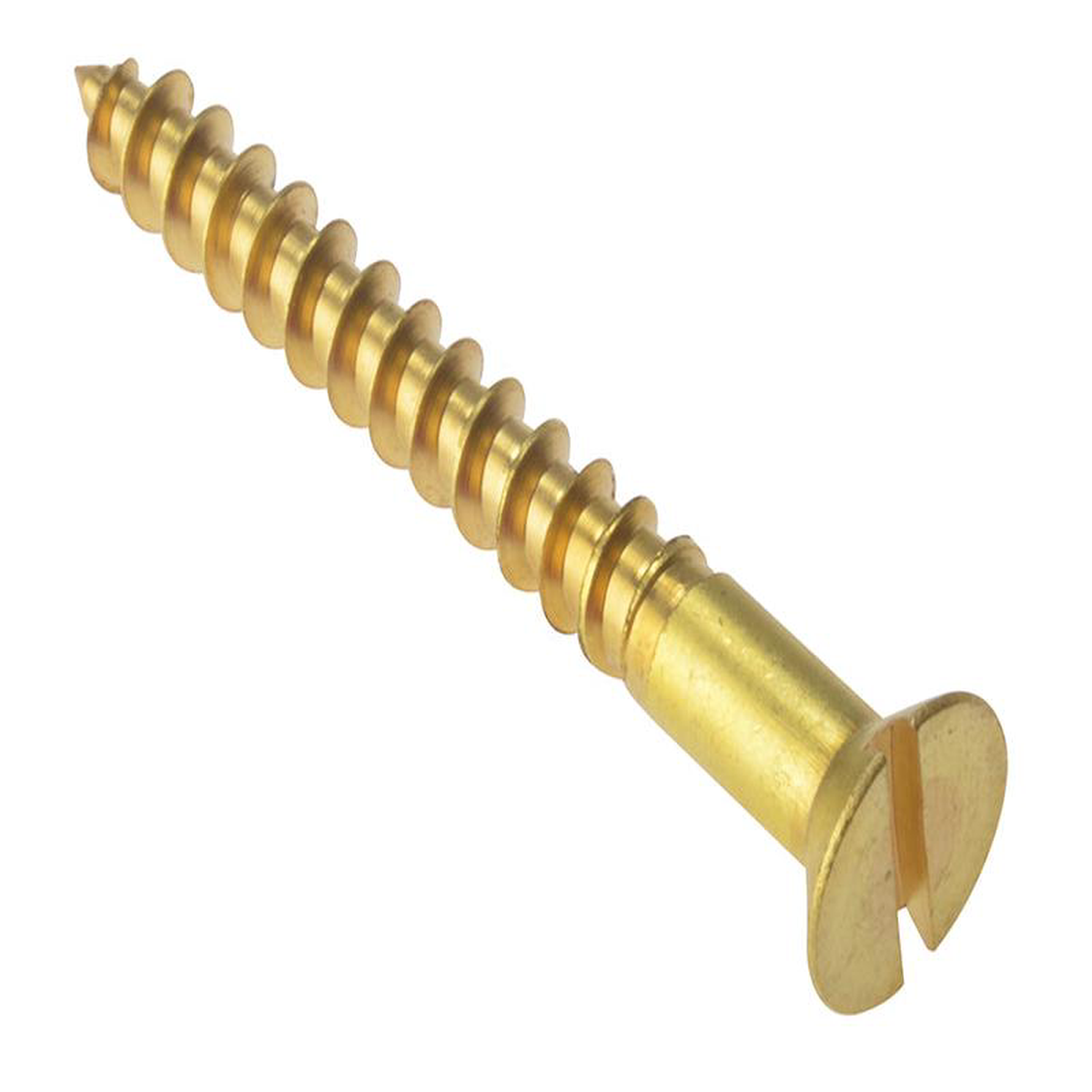 Wood Screw Slotted CSK Solid Brass 212in x 12 Box 100