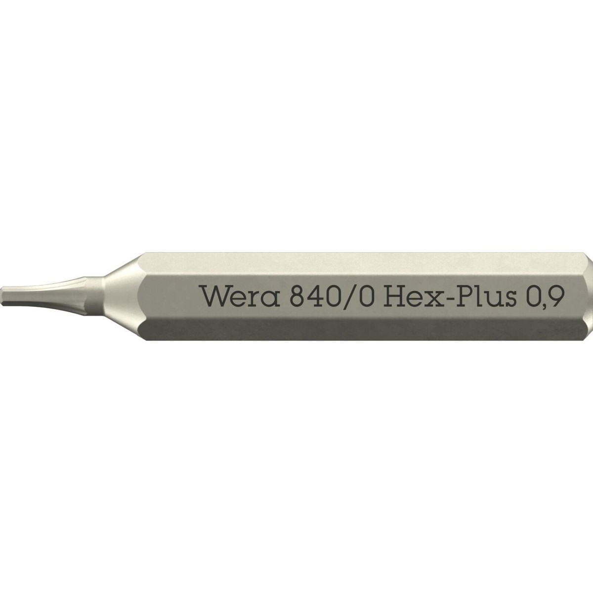Wera 840/0 Hex-Plus Micro Bit For Hexagonal Socket Head Screws, 0.9x30-mm.