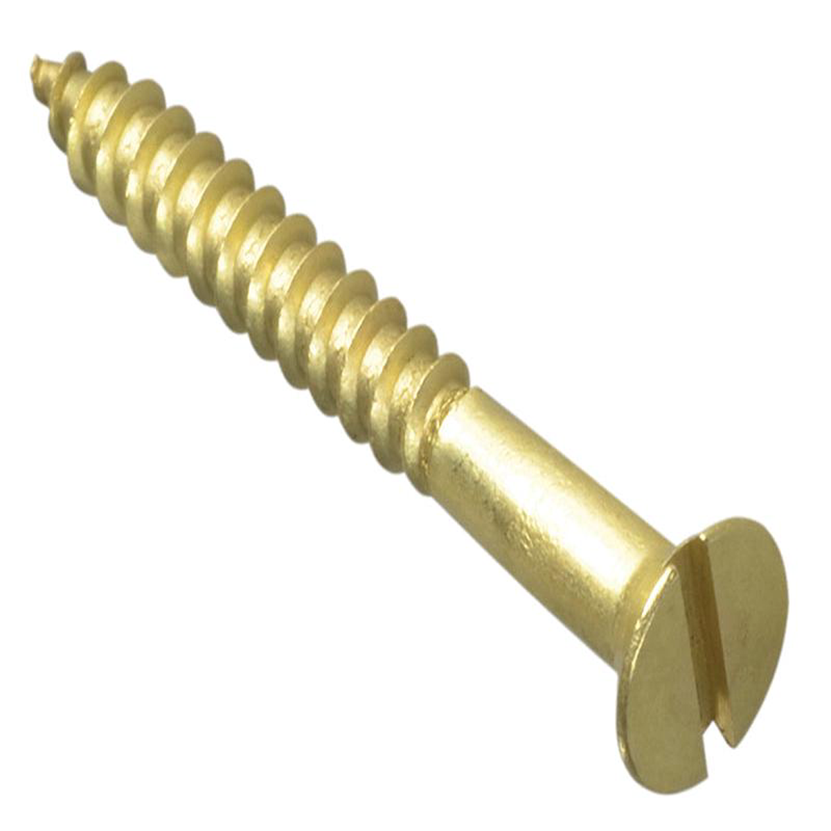 Wood Screw Slotted CSK Brass 112in x 8 ForgePack 10