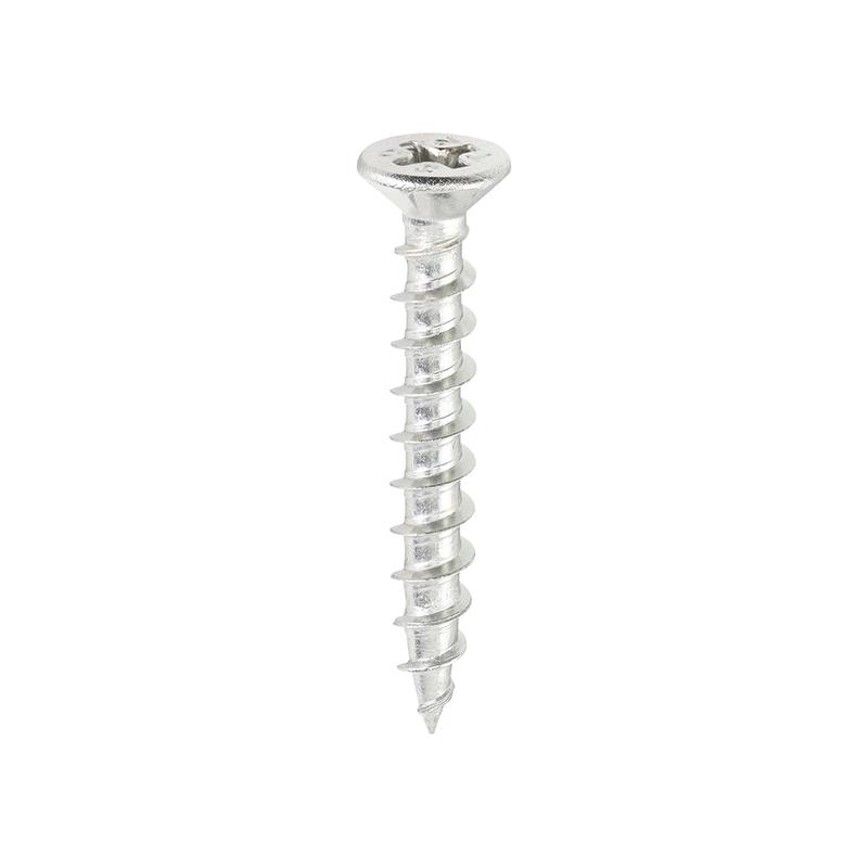 TIMCO Window Fabrication Screws - Countersunk with Ribs - PH - Single Thread - Gimlet Tip - Stainless Steel - 4.3 x 30 - 1000 Pieces Box