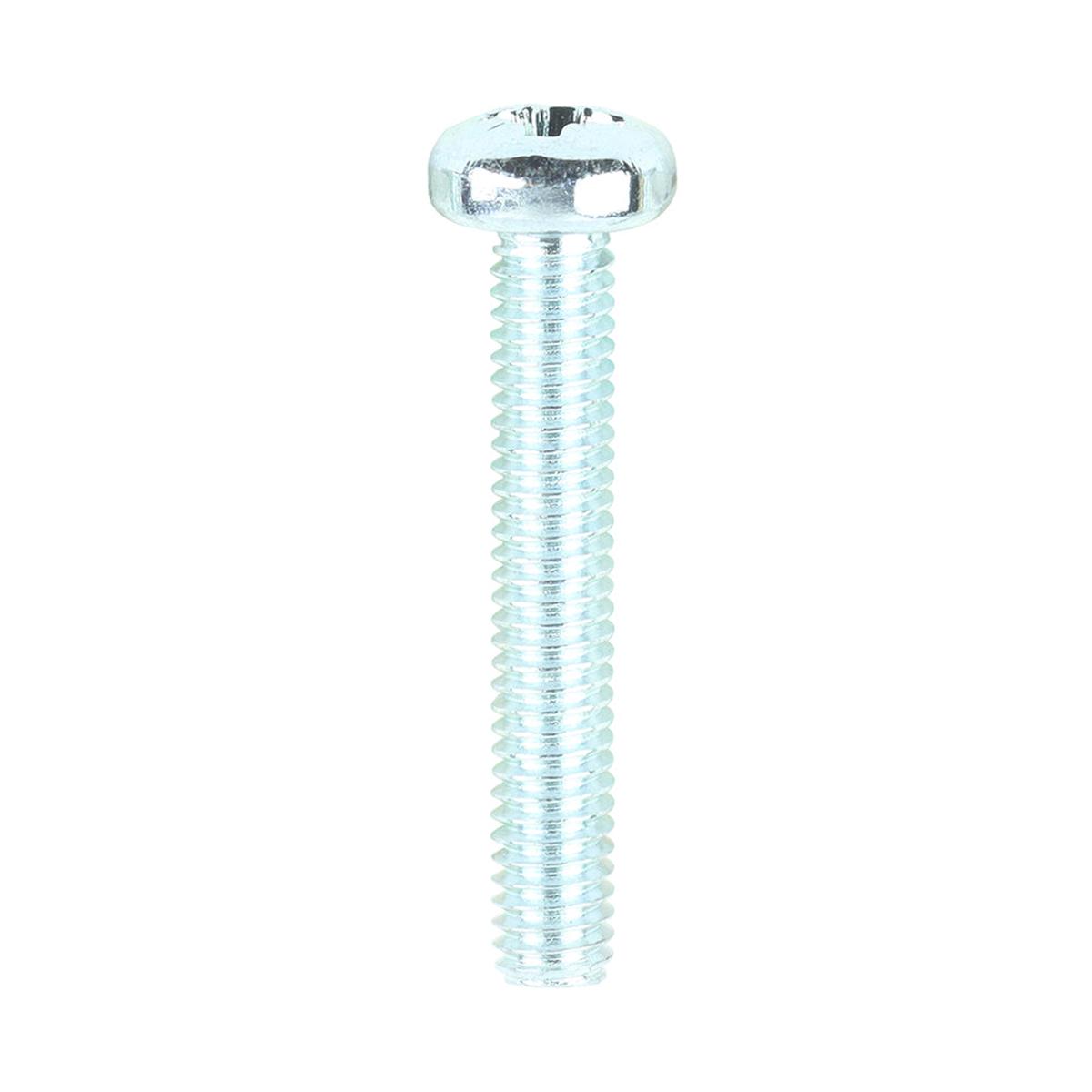 TIMCO Metric Threaded Machine Screws - PZ - Pan Head - Zinc - M4 x 25 - 100 Pieces Box