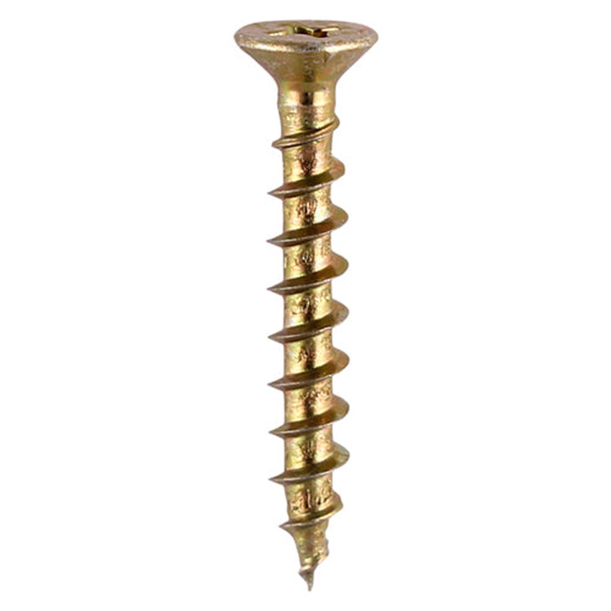 TIMCO Window Fabrication Screws - Countersunk with Ribs - PH - Single Thread - Gimlet Point - Yellow - 4.3 x 45 - 500 Pieces Box