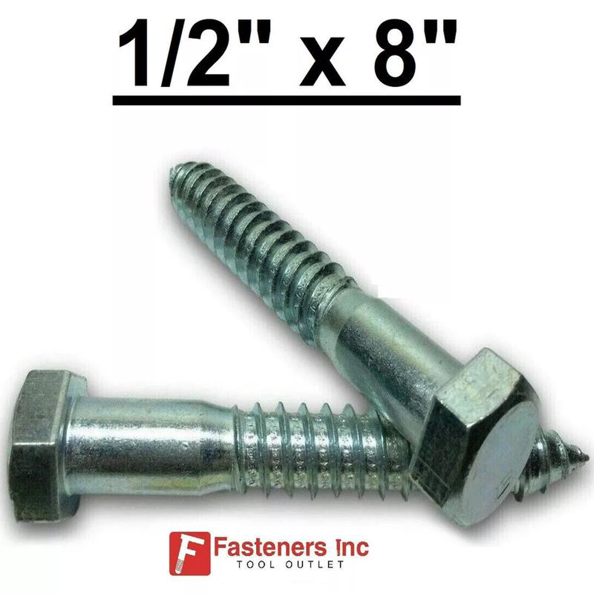(Choose Qty) 128221 x 88221 Zinc Plated Hex Head Lag Bolt Screws A307