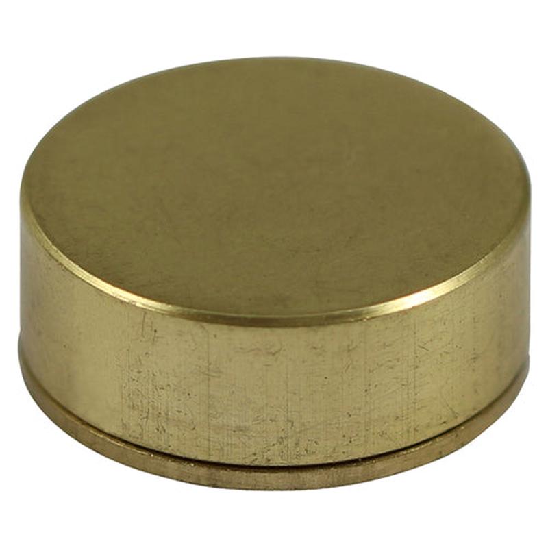 TIMCO Threaded Screw Caps - Solid Brass - Satin - 16mm - 4 Pieces TIMpac