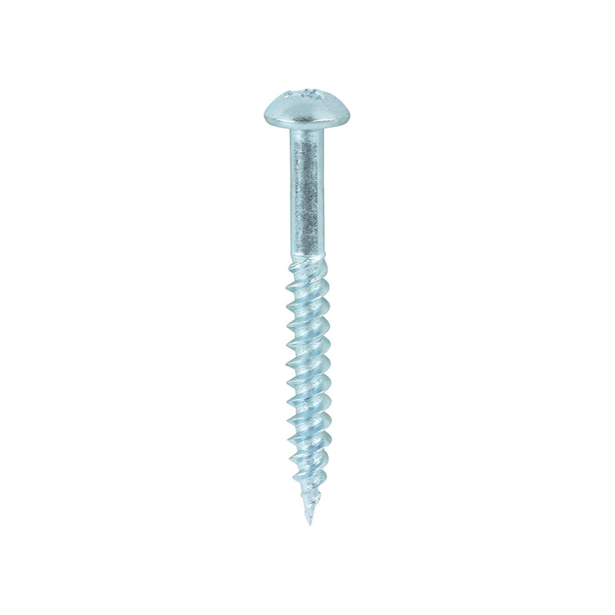 TIMCO Twin-Threaded Woodscrews - PZ - Round - Zinc - 8 x 1 1/2 - 200 Pieces Box