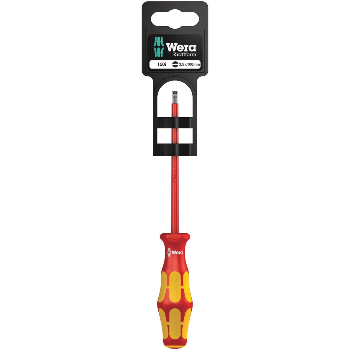 Wera 160 I SB VDE Insulated Screwdriver For Slotted Screws, 0.6x3.5x100-mm.