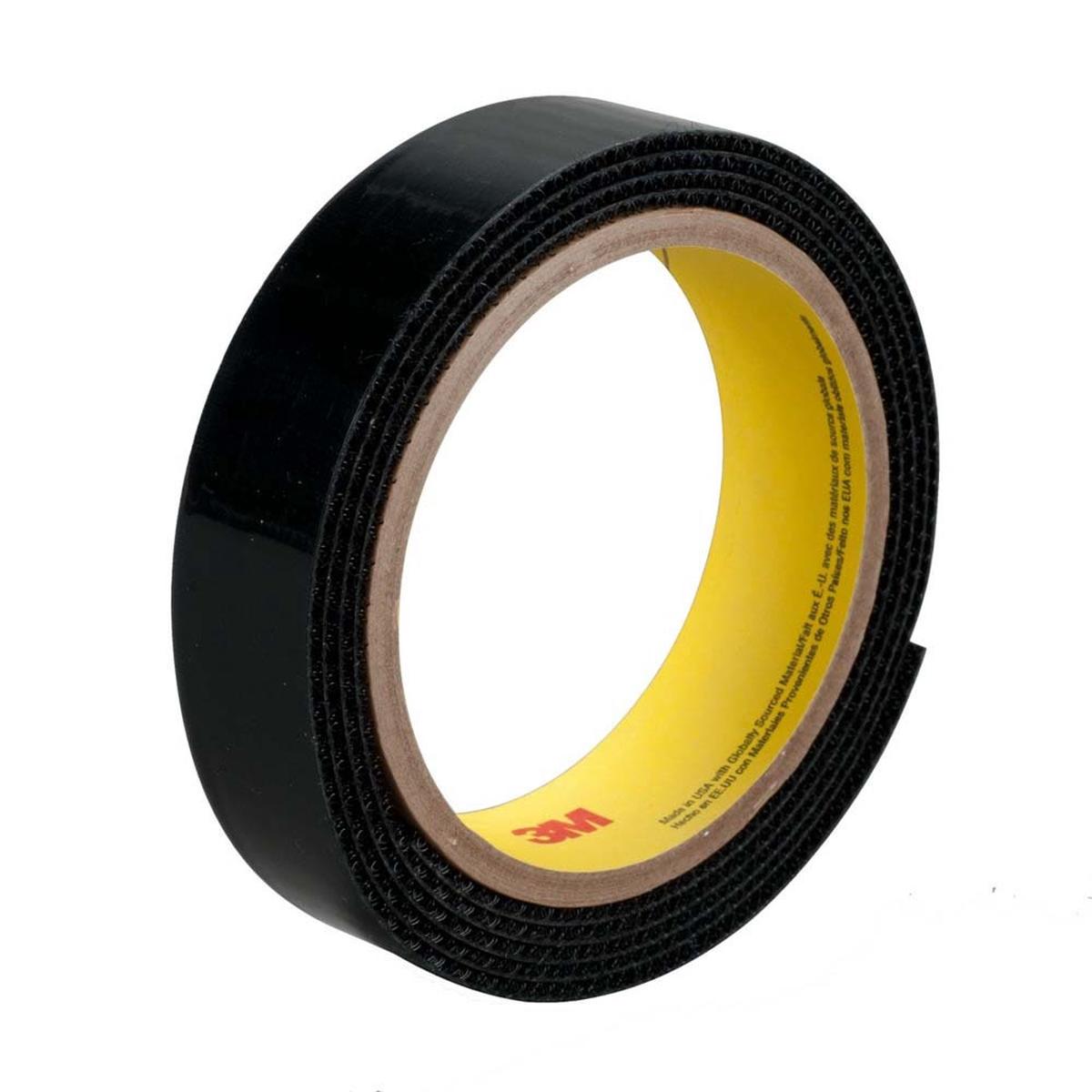 3M SJ3526N Hook Fastener Black Rubber Adhesive Backed Reclosable Fastener Tape 34 in x 50 yd (7000052210)