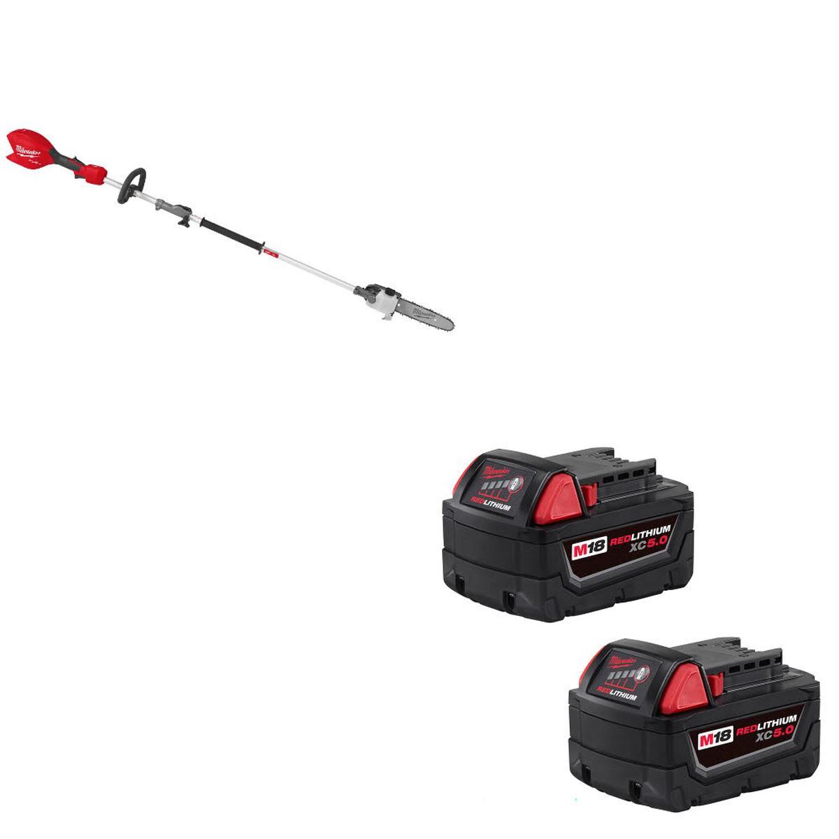 Milwaukee 3016-20PS M18 FUEL Pole Saw W 48-11-1852 M18 XC50 Battery 2 Pack