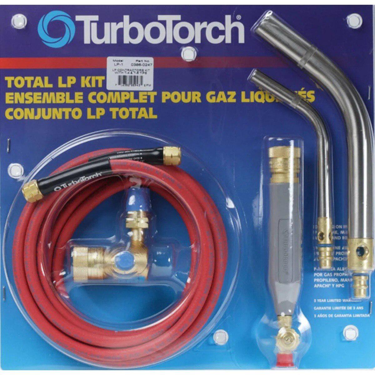 TurboTorch 0386-0247 LP-1 Total LP Swirl Torch Kit for MAP-Pro and Propane Soft Solder up to 6 Silver Braze up to 4 Copper