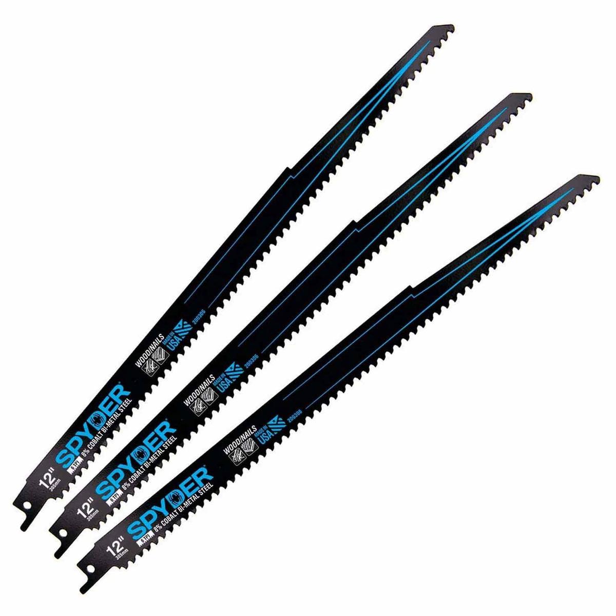 Spyder 200306 12-Inch 6-TPI MetalWood Cutting Reciprocating Saw Blades (3-Pack)