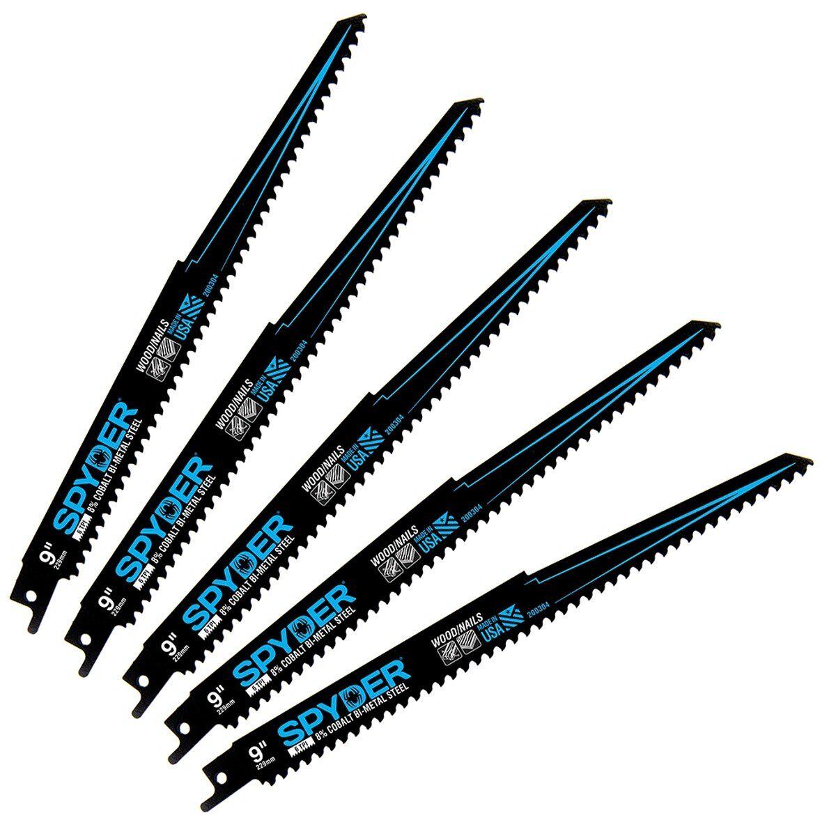 Spyder 200304-50 9 6 TPI Bi-Metal Metal-Wood Cutting Reciprocating Saw Blades (50 Pack)