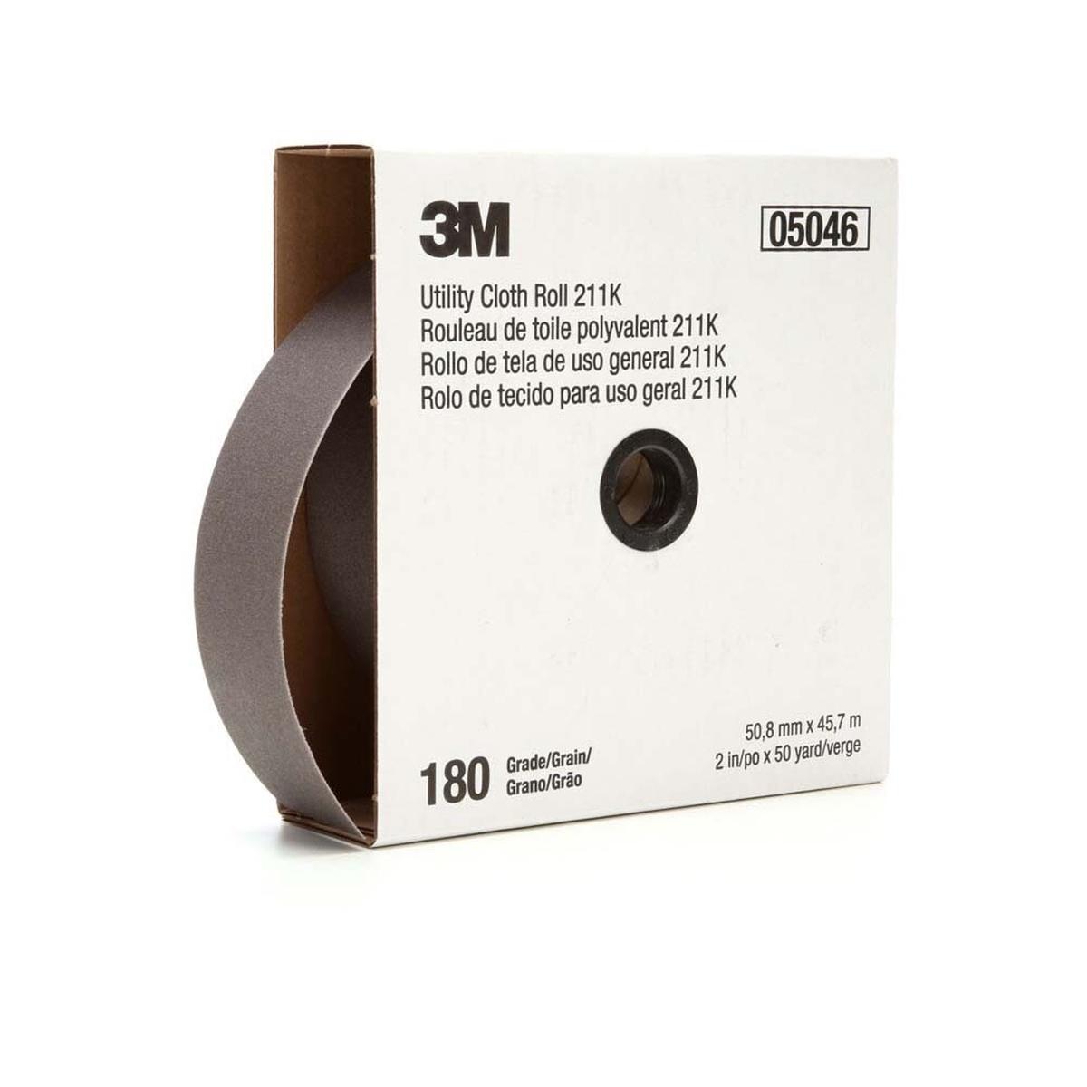 3M 211K Utility Cloth Roll 180 Grit J-Weight 1-12 in x 50 yd Full-Flex (7000118341)