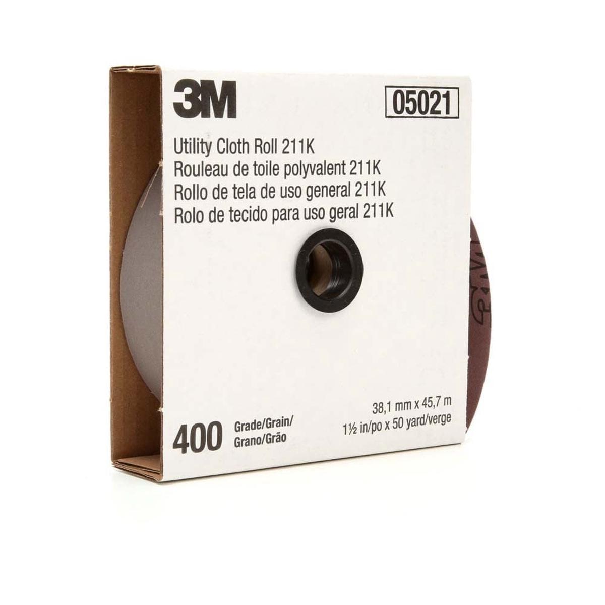 3M 211K Utility Cloth Roll 400 Grit J-Weight 1-12 in x 50 yd Full-Flex (7000118354)