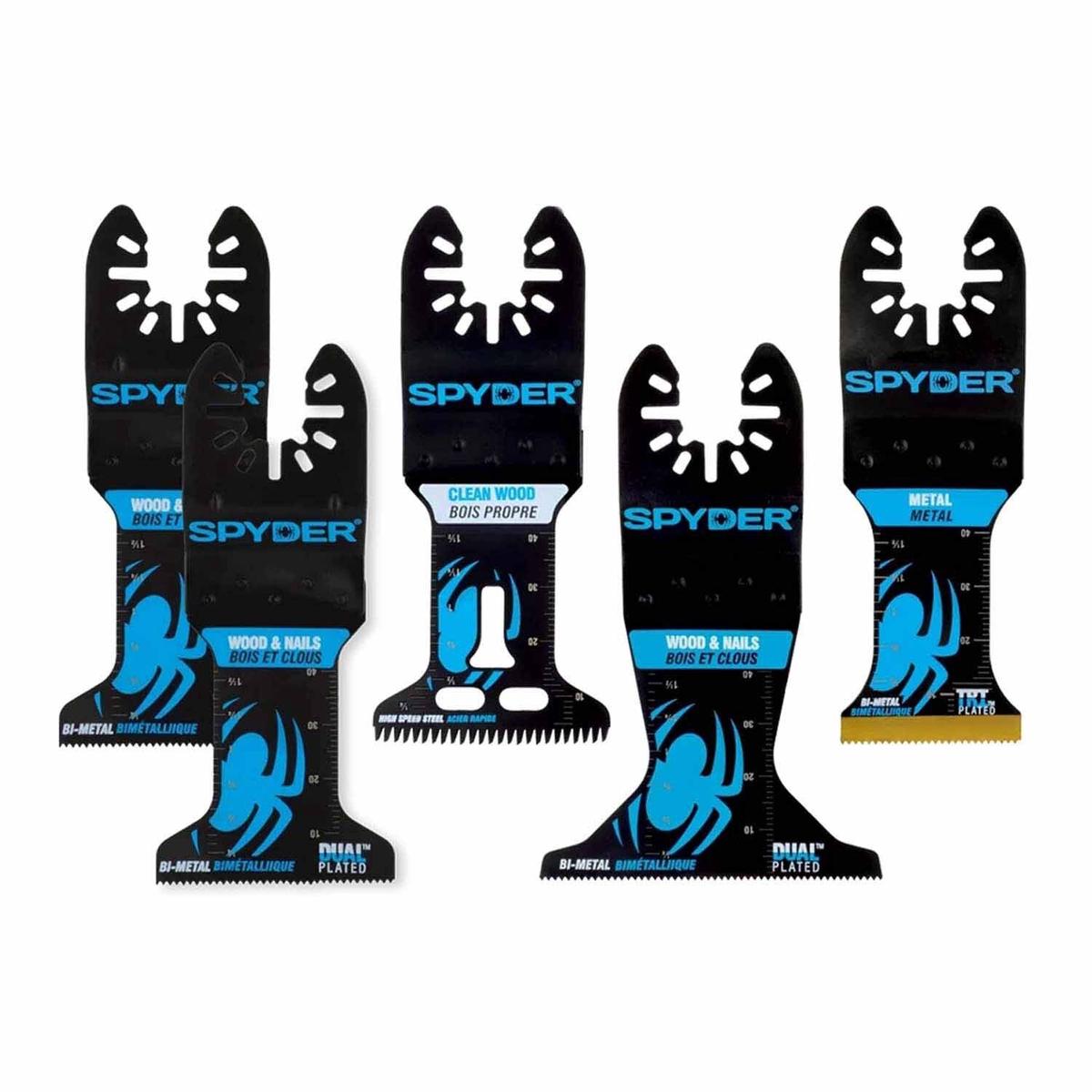 Spyder 70000 5-Piece Bi-Metal WoodMetal Cutting Oscillating Tool Blade (1-34 2-12 1-38-Inch)