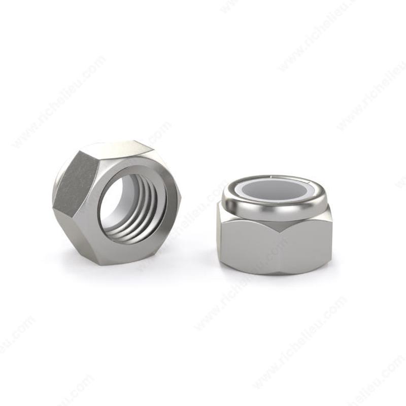 [100 PKG] Hex Lock Nuts Nylon Inserts 18/8 Stainless Waxed 1/4-20