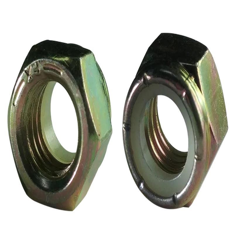 [600 BULK] Hex Lock Nuts Nylon Inserts Grade 8 Steel Zinc Yellow 5/16-24