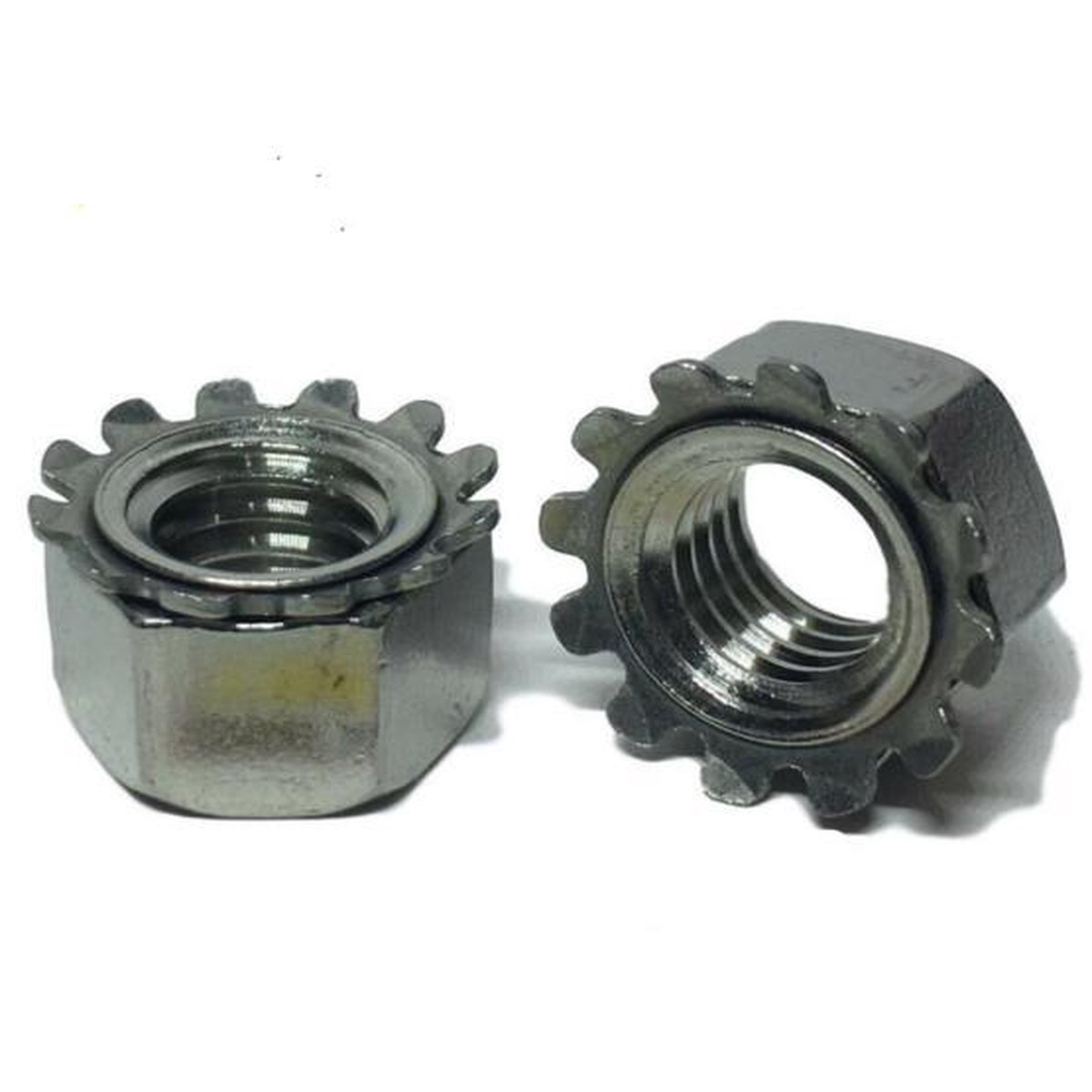 (Qty 250) #8-32 Kep Hex Star Lock Nuts Stainless Steel 18-8 / 304