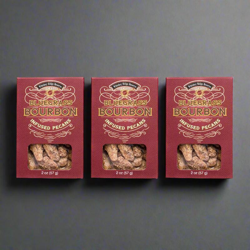 Whiskey Ridge Reserve Bourbon Pecans, 2oz.  - 3 Pack