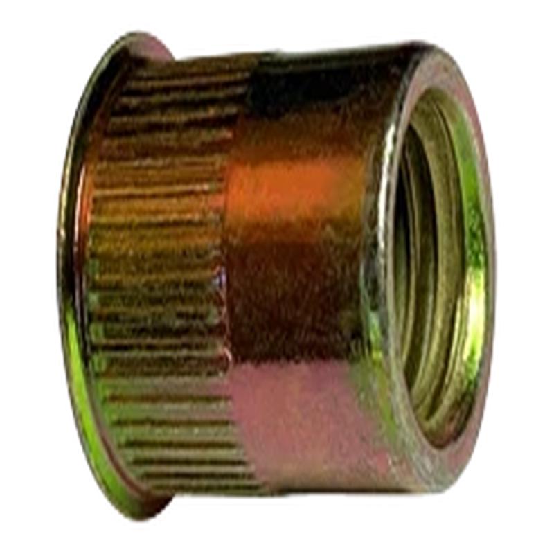 [1000 BULK] Rivet Nuts Flat Head Threaded Inserts Large Flange Open End Steel Zinc Yellow Dichromate Plated 1/4-20-.080