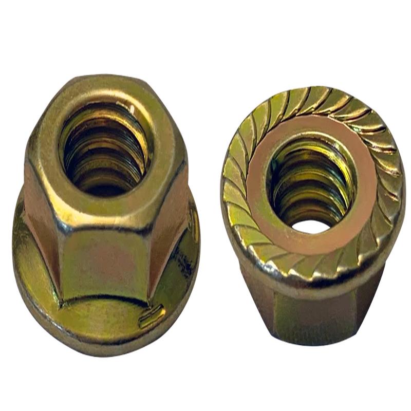 [150 PKG] Hex Flange Lock Nuts Serrated Grade 8 Steel Zinc Yellow 9/16-12