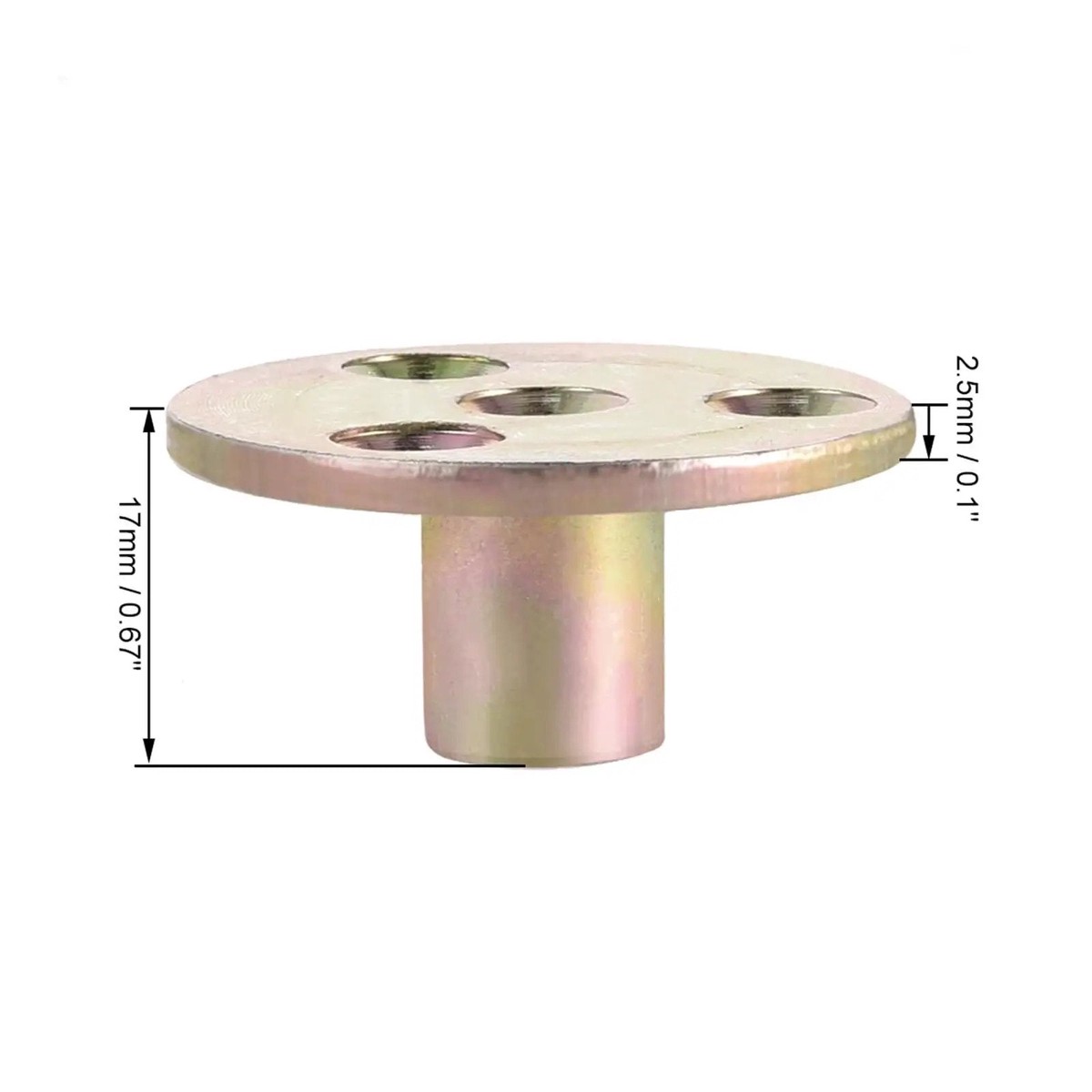 Zinc Plated Tee Nuts Set For Woodworking, Round Base Screw In Tee Nuts For Furniture And Outdoor Projects, Carbon Steel, Indoor Outdoor Use, M10x37x2.5mm, 10 Pack, Easy Install, No Fuss Fl