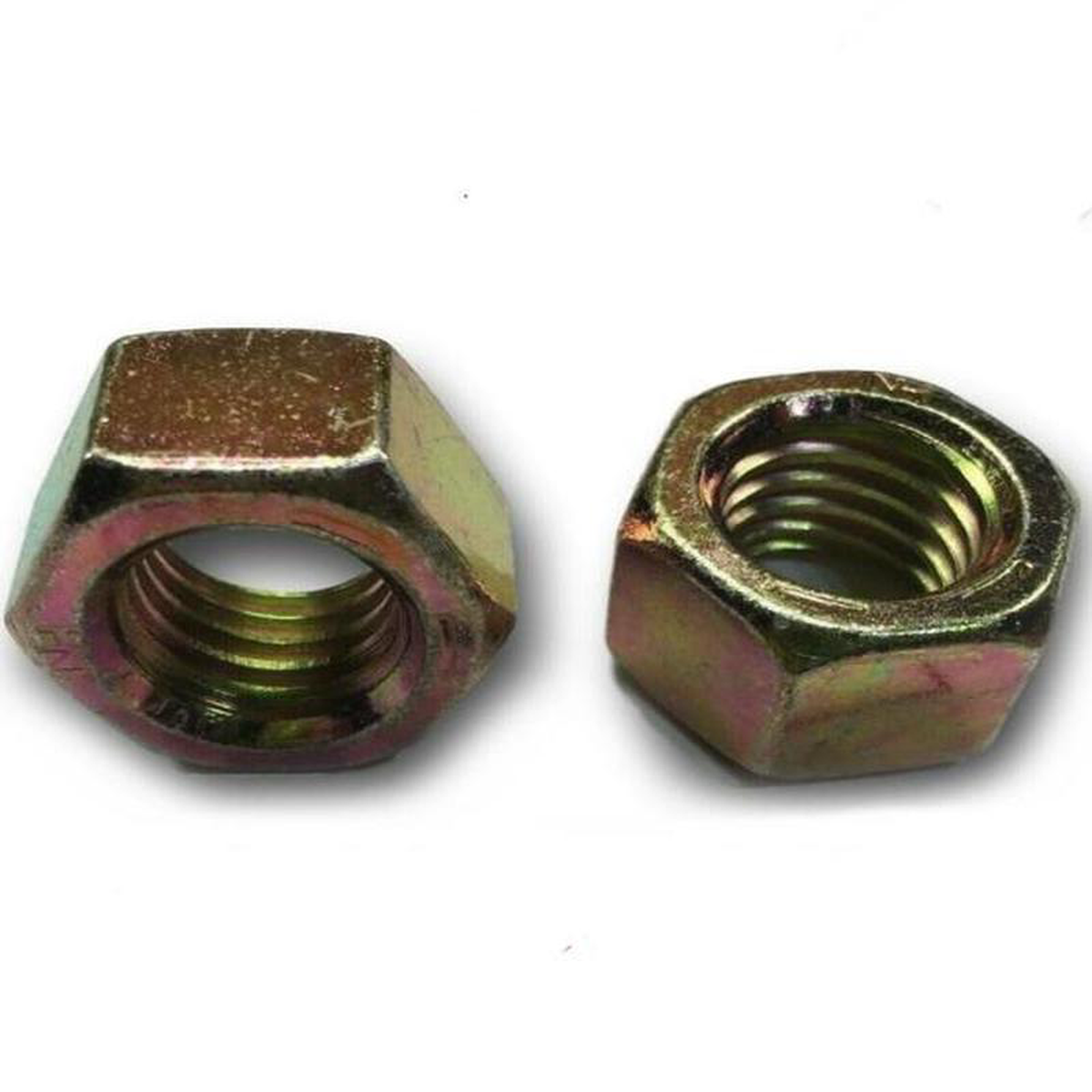 (Qty 50) 128221-20 Fine Grade 8 Finish Hex Nuts Yellow Zinc Plated Hardened